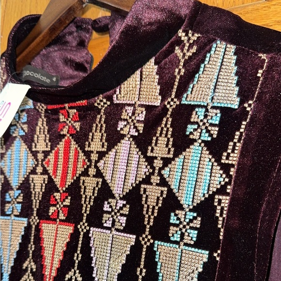 Women’s 2pc SHE CHOCOLATE Thobe/Kaftan/ Abaya Maroon Middle Eastern Dress Size 4 - Picture 8 of 9